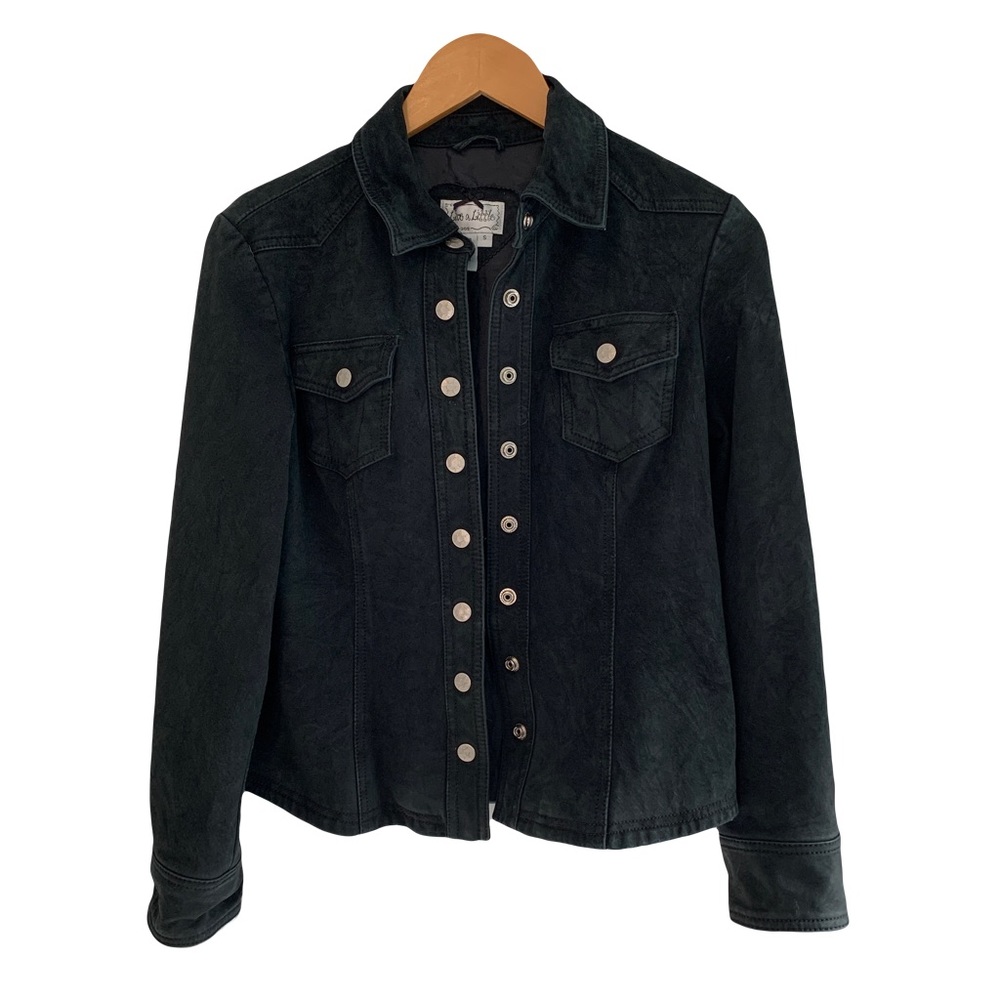 Live a Little Black Suede Leather Jacket Size S